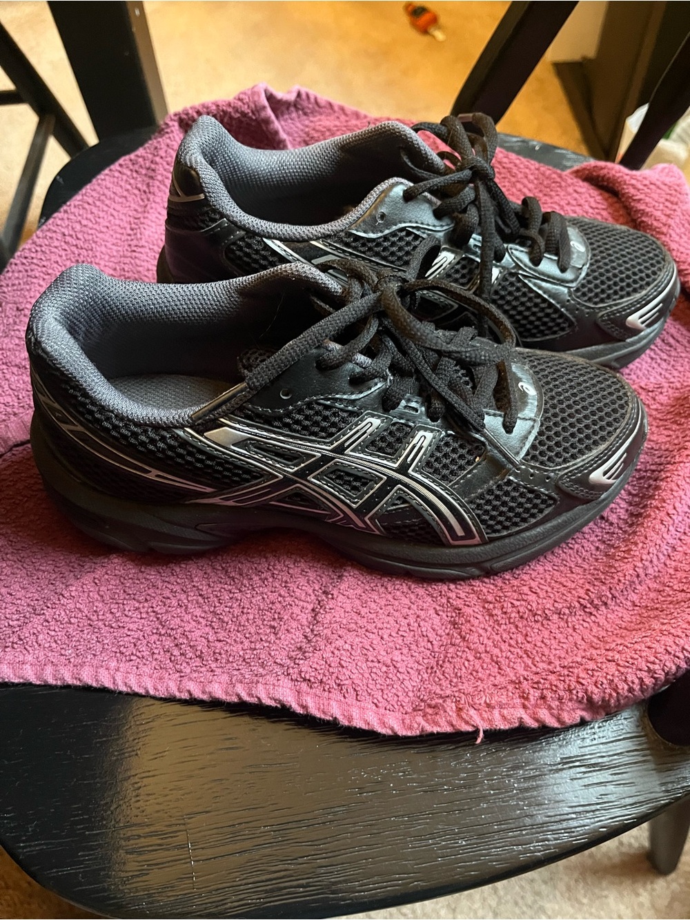ASICS Black and Gray Kids Sneakers